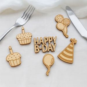 Party Cake <b>Balloon</b> Gift Box Scatter Decoration Wooden Happy Birthday <b>Table</b> Confetti - Product Image 4