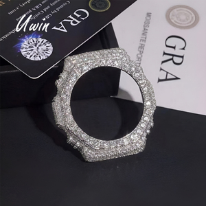 Boîtier de montre UWIN entièrement pavé de pierres, compatible GA2100, avec lunette octogonale personnalisée en moissanite, style Hip Hop Bling, accessoire de modification de montre - Product Image 2