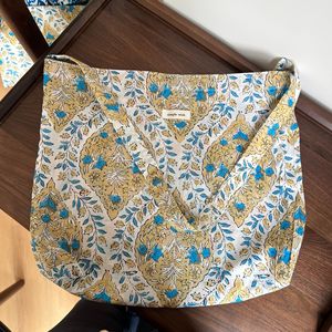 SY Nouveau Sac à Bandoulière en Coton Imprimé Traditionnel Bleu Moutarde Vert, Sac Écologique Fin pour Femme, Sac de Courses - Product Image 3