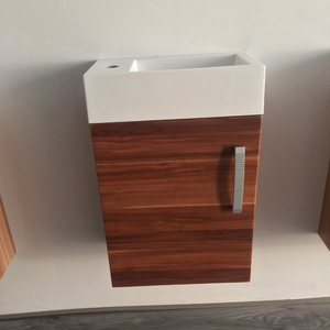 E-co Friendly Peinture MDF Salle De Bains Vantiy Carton Résine Housen Bagno Carré Moderne 16 pouces Petite Vanité Unité Blanc - Product Image 4