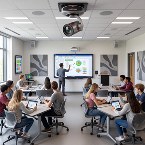 Cámara de Videoconferencia Metálica Vastline 4K con Seguimiento Automático PTZ, Base Giratoria para Lente, Compatible con SMART CLASSROOM, Traducción - Product Image 5