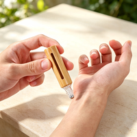 Botol Roller Bambu 3ml 5ml 10ml Isi Ulang, Botol Sampel Parfum Minyak Esensial, Wadah Cairan Kosmetik Perjalanan dengan Bagian Dalam Kaca
