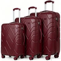 Valise légère en ABS, lot de 3, coque rigide, silencieuse, 4 roues, serrure de sécurité, grande capacité, chariot de voyage à roulettes, personnalisable