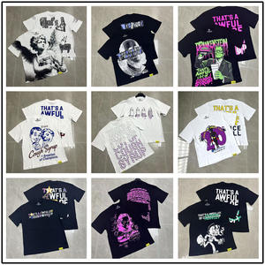 2026 estate stilista stampato Logo 100% cotone pesante t-shirt top Oversize per gli uomini t-shirt Unisex <span class=keywords><strong>inferno</strong></span> di alta qualità - Product Image 3