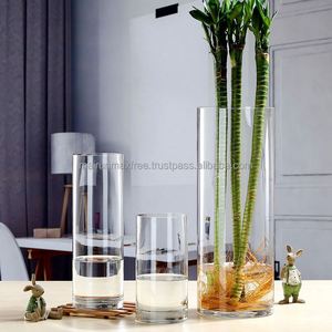 Jarrón de Vidrio Cilíndrico Alto, Moderno, Transparente, de Alta Calidad, para Decoración del Hogar, en Caja Individual, Precio de Fábrica al por Mayor - Product Image 3