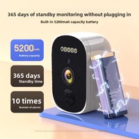 Sonnette de porte sans fil à aspiration électromagnétique, caméra en alliage d'aluminium ABS, modèle Smart Home, vision nocturne HD, WiFi 4G, application CamHi