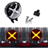 60W LED Spots, JK 6 Pouces LED Lampes de Travail, «X» DRL et Clignotants pour SUV Camion Offroad 4X4 Blanc «X» Ange Yeux