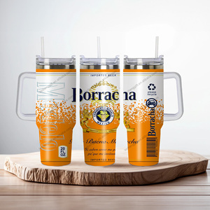 Vaso de Vidrio Personalizado de Alta Calidad, Modelo Chingona, para Cerveza Mexicana, de Acero Inoxidable 304, Aislado al Vacío, de 40 oz, con Asa y Tapa - Product Image 6