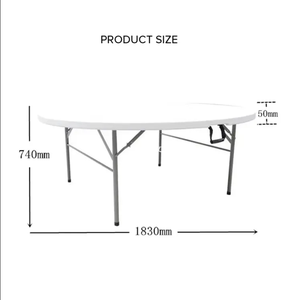 Set Tavolo e Sedie Pieghevoli Rotondi in Plastica - Design Moderno e Leggero per Riunioni all'Aperto, Portatile - Product Image 3