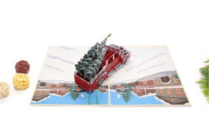 Elegante papel artesanal Navidad 3D Pop-Up Tarjetas de felicitación de vacaciones con impresión digital para recuerdos de Vietnam - Product Image 6