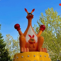 Máquina de Brincos Canguro para Interiores/Exteriores, Atracción de Fibra de Vidrio para Parques Temáticos y Ferias, Capacidad para 16 Personas, Diseño 3D Gratuito