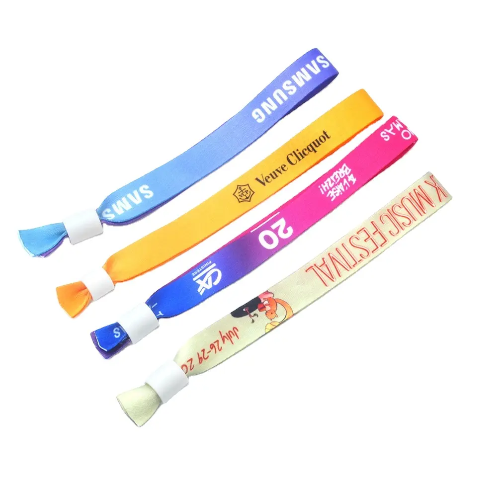 Festival Polyester Sublimation Customized Woven Bracelet Cotton Party Woven Custom Wristbands