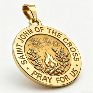 Medalla Religiosa 3D en Relieve con Diseño de San Juan de la Cruz y Fuegos Artificiales, con Temática de Música y Hadas, para el Día Nacional - Product Image 5