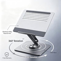 Support pour ordinateur portable ergonomique en métal SMONAMA P92, support pliable en alliage d'aluminium, réglable, rotation à 360°, support pour tablette PC