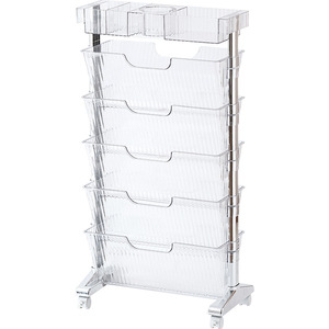 Transparent Multi Tier Bookshelf Stainless Steel Standing Storage <b>Rack</b> For Bedroom Office Organizer Neatening Shelf - Product Image 2