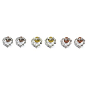 Nouvelle Arrivée À La Mode Mince en forme de coeur En Or Blanc 18 Carats Véritable Diamant Fine Bijoux petit Mignon Boucles D'oreilles Comme Marque - Product Image 4