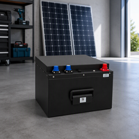 Batterie LiFePO4 48V 9,6 kWh 200Ah à décharge profonde avec conception empilable, application Bluetooth et BMS intelligent, système mural