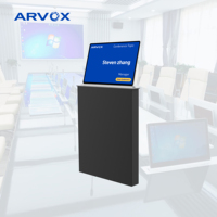 Solution de système de conférence intelligente Table à montage encastré Écran rétractable Bureau Moniteur LCD Ascenseur Système de conférence sans papier