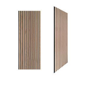 Pannello Murale Acustico Autoadesivo in MDF con Doghe 3D in Legno di Rovere Impiallacciato Fonoassorbente per Decorazione di Interni - Product Image 1
