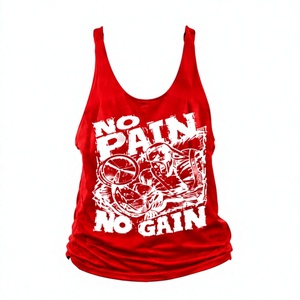 เสื้อกล้ามผู้ชายพิมพ์ลาย No Pain No Gain สีดำ ผ้าฝ้าย ลำลอง คอวี แขนกุด สำหรับออกกำลังกาย ฟิตเนส - Product Image 4