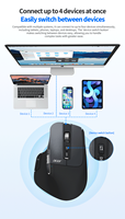 Souris sans fil ergonomique RGB à charge tri-mode, compatible avec plusieurs appareils, adaptée aux ordinateurs et ordinateurs portables, idéale pour le bureau