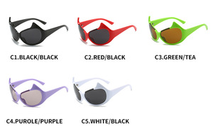 STORY XY9384 Lunettes de soleil futuristes punk Y2K, lunettes de soleil de fête, lunettes de soleil amusantes à motif démon, lunettes de soleil pour la conduite en extérieur et <span class=keywords><strong>le</strong></span> cyclisme - Product Image 6