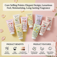Crème pour les mains aux fleurs de fruits Lxpure 30g, double hydratation, camomille aromatique, petit format portable, unisexe, emballage basique