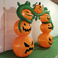 Arche gonflable commerciale d'Halloween avec éclairage LED, décoration de vacances, arche citrouille pour entrée extérieure et jardin