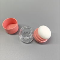 Pot cosmétique en ABS 4g pour poudre libre effet blush avec miroir, insert en silicone et houppette – Emballage cosmétique