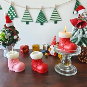 Bougies parfumées créatives et mignonnes en forme de bottes de neige de Noël pour la décoration de la maison - Product Image 3