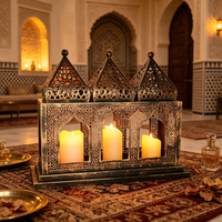 Chandelier vintage en fer ajouré, style mosquée, pour la table, décoration de maison, festival du Ramadan et de l'Aïd Moubarak, Moyen-Orient, arabe