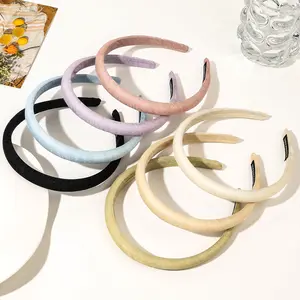 Sweet Candy Color Hair Hoop Bright Silk Thin Headband Solid Color Simple Makeup Wash Pressure Hair Band Women Girls Accessories
