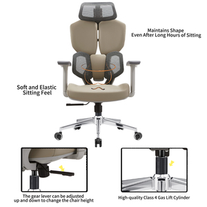 Khaki High <strong>Back</strong> Mesh Ergonomic Office <strong>Chair</strong> <strong>with</strong> 4D Adjustable Armrests Height Adjustable Headrest Lumbar <strong>Support</strong> Modern <strong>Chair</strong> - Product Image 5
