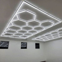 Haute puissance suspendue 220V 110V travail lumière Led Parking Garage Luminaires lumières décoration hexagonale nid d'abeille lampe