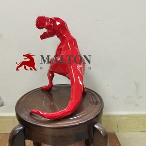 Arte moderna in fibra di vetro animale grande dinosauro <span class=keywords><strong>resina</strong></span> tirannosauro Rouge statua - Product Image 6