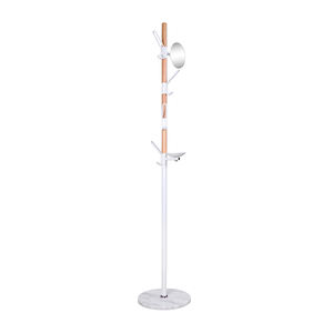 Perchero con Recubrimiento en Polvo, Perchero Portátil de Metal y Madera con Espejo, WJD8393 - Product Image 5