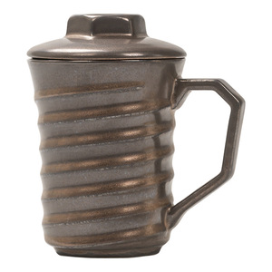 <span class=keywords><strong>Mug</strong></span> en céramique rétro avec couvercle et poignée, résistant aux hautes températures, compatible micro-ondes, supporte le logo laser, portable pour l'extérieur, 230 ml, vente en gros - Product Image 5