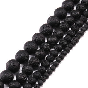 Cuentas de Piedra Volcánica Redondas Semiterminadas para Joyería DIY, Cuentas de Piedra Natural Sueltas, Venta al por Mayor Directa de Fábrica - Product Image 2