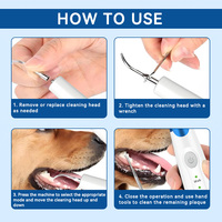 Nettoyeur dentaire ultrasonique pour chien et chat Brosse à dents pour animaux de compagnie en acier inoxydable pour une haleine fraîche Élimination du tartre et de la plaque dentaire Taches dentaires