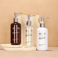 Flacon pompe cosmétique de luxe 500 ml, impression sérigraphique personnalisée, logo sur mesure, emballage pour lotion, shampoing, gel douche, marque privée