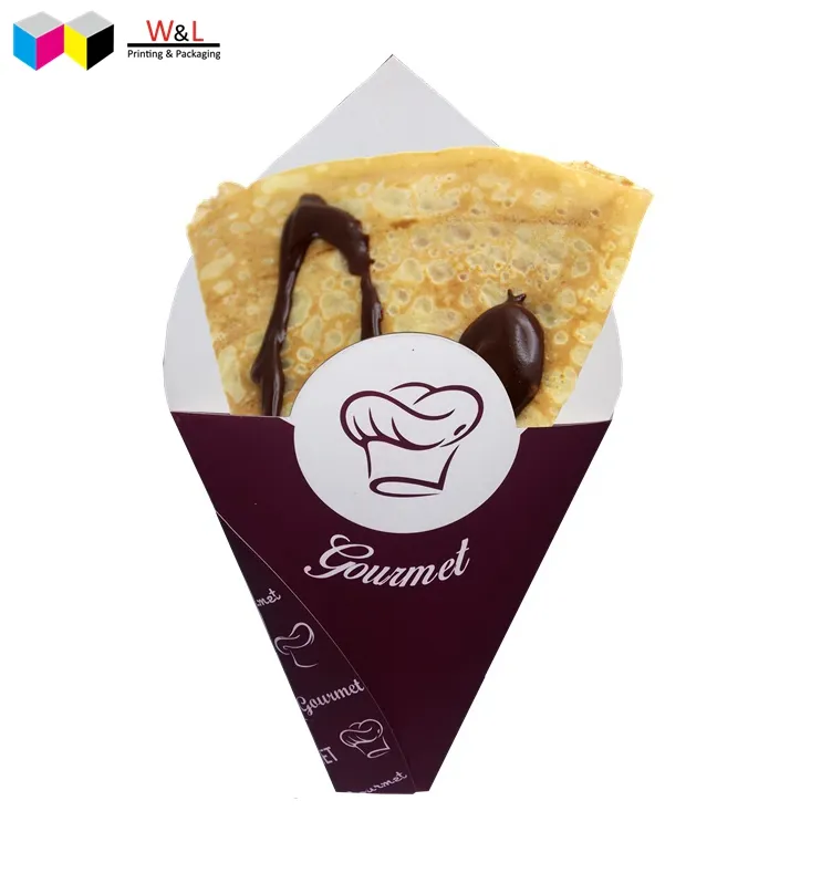 custom logo printing food grade cheap customize paper crepes packaging box
