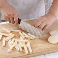 Roestvrijstalen aardappelchipsnijder, deeg-, groente- en fruitsnijder, gegolfde snijder, aardappelmes, aardappelhakker, frietmaker