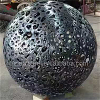 Boule de feu en acier corten, sphère métallique creuse, décoration, foyer, sphères métalliques de jardin