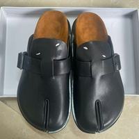 Nouveaux Mocassins Tabi en Cuir Véritable et Daim pour Hommes et Femmes, Chaussures Plates à Enfiler pour le Bureau, Hiver Automne, Semelle en Caoutchouc