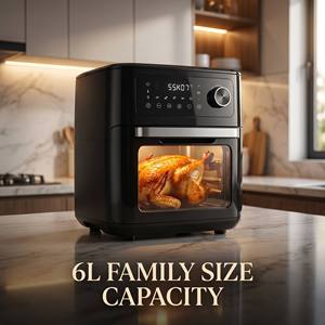 Friteuse à air numérique 6L (6 quarts) avec grande fenêtre de visualisation, commandes tactiles intelligentes, 8 préréglages, cuisson saine sans huile - Product Image 3