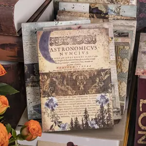 8 tasarımlar 100 adet/kitap koleksiyon defteri kağıdı kitap vintage kağıt mektup elle çizilmiş dekorasyon kağıdı DIY craft için planlamacıları