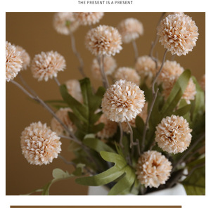 Décoration florale d'intérieur en gros, petite fausse <span class=keywords><strong>pompon</strong></span> chrysanthème pissenlit <span class=keywords><strong>fleur</strong></span> artificielle en soie Kiku - Product Image 5