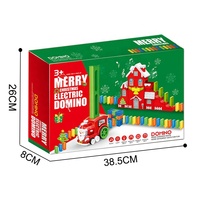 Train de dominos de Noël automatique, pose de dominos électriques, blocs de dominos de Noël, jouets de Noël pour enfants
