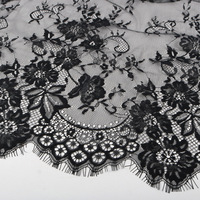 Hijab élégant pour femmes en dentelle à franges complètes, léger, en polyester, dentelle florale, pour cérémonie de mariage et événements formels