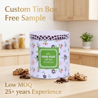 Boîte de conserve personnalisée en fer blanc pour aliments, 250g-1000g, avec couvercle hermétique, compatible four, pour snacks, chocolat, biscuits